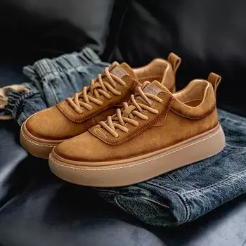 Брендовые мужские повседневные туфли из натуральной кожи с толстой подошвой, деловые туфли-оксфорды, удобные нескользящие кроссовки для бега на открытом воздухе 38 кофейный