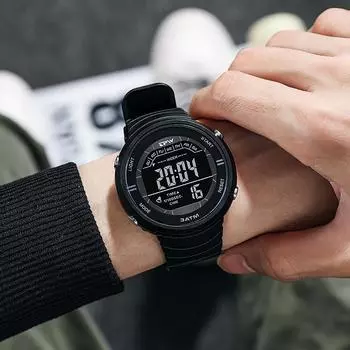 Брендовые мужские роскошные аналоговые цифровые часы для пар, военные армейские часы, спортивные светодиодные водонепроницаемые наручные часы чёрный
