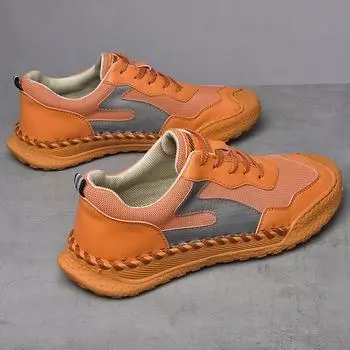 Брендовые осенние мужские кроссовки для активного отдыха, мужская повседневная обувь, дышащие мягкие мокасины на плоской подошве из сетки, мужские кроссовки для вождения, мужские кроссовки для бега 38 чёрный