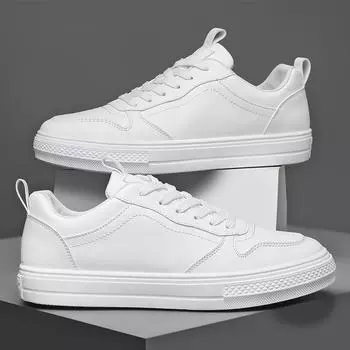 Брендовые повседневные кроссовки мужские туфли из мягкой кожи мужские сноуборд-туфли плоская мужская обувь классические белые туфли на шнуровке вулканизированные туфли 39 чёрный