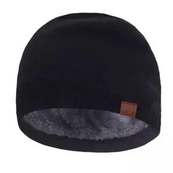 Брендовые шапки Skullies, мужская вязаная шапка, зимние шапки для мужчин и женщин, зимняя шапка-бини, толстая теплая шапка Gorro, мужская зимняя кепка 55-63CM чёрный