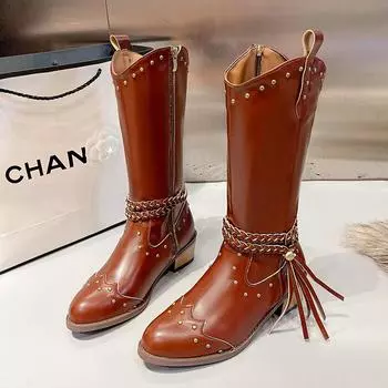 Брендовые высокие ботинки Chelsea, женские туфли на каблуках, дизайнерские новые кожаные туфли-гладиаторы, женские трендовые туфли на осень, зимние туфли Botas Mujer 36