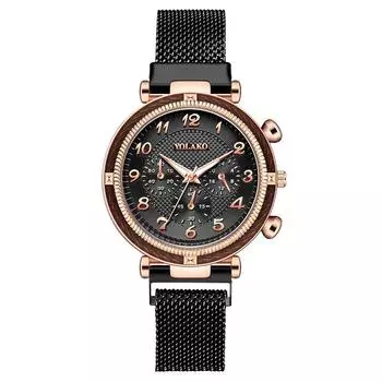 Брендовые женские часы Модные стили Женские кварцевые наручные часы Новые оригинальные женские часы чёрный