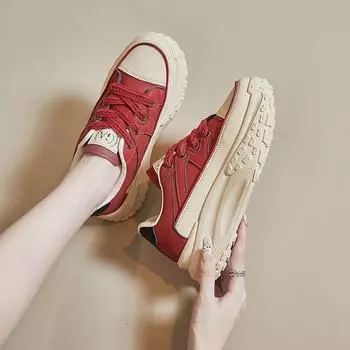 Брендовые женские коньки, прогулочная обувь для папы на толстой подошве, красные, черные, белые спортивные дорожные треккинговые кроссовки, студенческая обувь для подростков 35 белый