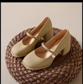 Брендовые женские туфли-лодочки на высоком каблуке в подиумном стиле, сандалии Мэри Джейн, модные туфли на платформе с круглым носком, массивные туфли для выпускного вечера, Zapatos De Mujer 34