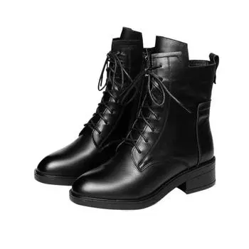 Брендовые женские туфли на молнии с круглым носком, резиновые сапоги, женские модные сапоги большого размера для дождливой погоды, женские низкие осенние кожаные туфли на каблуке-копыто 35