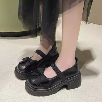 Брендовые женские туфли Slip on женские туфли на высоком каблуке Модные туфли-лодочки с бабочкой и круглым носком на платформе и каблуках 35