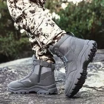 Брендовые зимние мужские ботинки, толстые плюшевые теплые мужские зимние ботинки, мягкие кожаные нескользящие мужские ботильоны, водонепроницаемые мужские ботинки 39 хаки