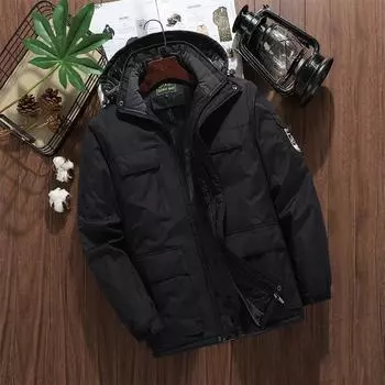 Брендовые зимние парки, мужская теплая толстая ветрозащитная куртка, мужская качественная куртка с капюшоном и несколькими карманами, мужская водонепроницаемая верхняя одежда M-9xl L