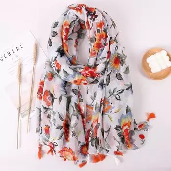Брендовый дизайнерский женский шарф, теплый принт, пляжный саронг, шали, роскошные хлопковые и льняные банданы, мусульманский хиджаб, женские шарфы с кисточками, парео