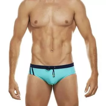 Брендовый купальник с цветными блоками Bew, мужские трусы для плавания в полоску, нейлоновые быстросохнущие M светло-синий/белый