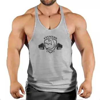 Брендовый жилет Muscle Fashion Gym Mens Back Tank Top без рукавов Стрингер Одежда Бодибилдинг Майки Фитнес Тренировки Спортивная рубашка XL чёрный