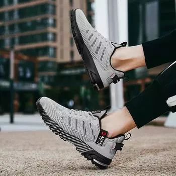 Бренды 2024 Тактическая обувь с большой подошвой Роскошные бренды Скидки Мужские кроссовки Роскошные брендовые принты Обувь для мальчиков Большие подошвы Теннис 40 серый