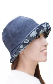 Breton UV Small Face Сделано в Окаяме День рождения [creareki] Шляпа, Женская шляпа, Защита, Эффект, Япония, Джинсовая ткань, Маргарет, День матери, Мама, Подарок,