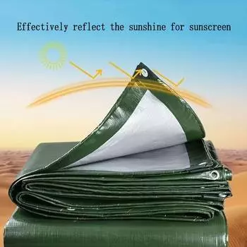 Брезент 2м*2 23 3*3 34м Водонепроницаемый Зеленый Серебряный Чехол для дождя Тент с УФ-защитой Автомобильный тент Солнцезащитный козырек Кемпинг Рыбалка