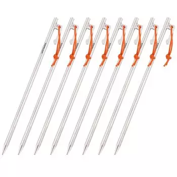 Брезент для палатки Soomloom из титанового сплава 64 с фиксированной веревкой 25 см, 8 шт., высокопрочные, устойчивые к коррозии, сверхлегкие колышки/стойки для оборудования 7,5 мм