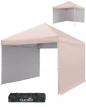 брезент УФ-вода водостойкий горизонтальные боковые листы кемпинговый брезент палатка с одним нажатием, регулировка на 3 уровнях, 3 м/2,5 м/2 м, защита, устойчивый, сталь, бежевый