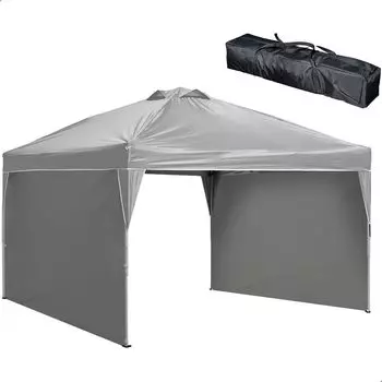 Брезентовая палатка ENDLESS BASE 2 м x 2 м с 2 боковыми листами для вентиляции, защиты от ультрафиолета, водостойкий чехол для хранения, пепельно-серый, собирается одним касанием! ]