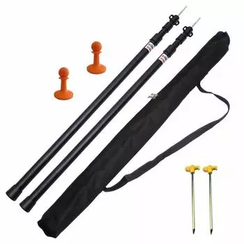 Брезентовый шест для палатки, 2 кемпинговых снаряжения, простая установка, телескопическая, алюминиевая, раздвижная, сборка не требуется, регулируемые полы, простая длина