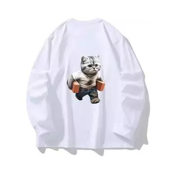 Brick Board Осенняя одежда с длинными рукавами из чистого хлопка, новый мужской и женский топ, весенний внутренний слой, базовая рубашка, футболка с круглым вырезом и длинными рукавами M коричневый