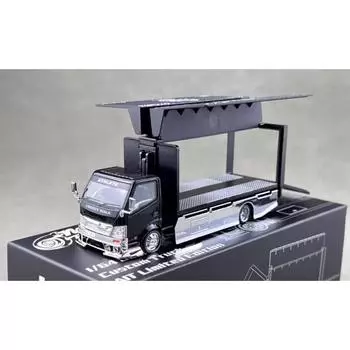 Brickhouse MT 1:64 AIT Black LB H300 Box Truck Custom Sports Model Diecast Metal Car BN