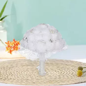 Bridal Bouquet Artificial Rose Flowers Toss Wedding for Anniversary бежевый