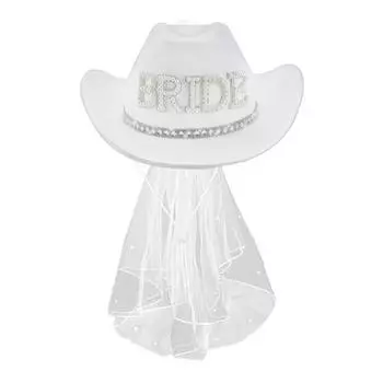 Bridal Cowgirl Hat for Women Rhinestone Cowboy Hat Unique Halloween Costume for Bachelorette Party Birthday Concerts