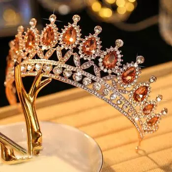 Свадебная корона в стиле барокко с бриллиантами, корона принцессы, тиара на день рождения, свадебное платье, аксессуары