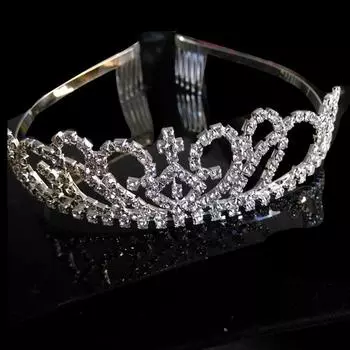 Свадебный венец крестообразный венец свадебный банкетный стразы тройная корона корона стразы тиара