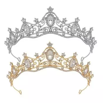 Свадебная корона, изысканный горный хрусталь, роскошная ретро-корона, повязка на голову, свадебное платье, аксессуары, свадебный головной убор