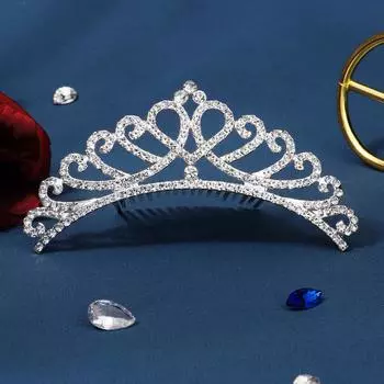 Свадебный венок, аксессуары для волос, гребень для волос, украшение для торта на день рождения принцессы, украшения, сплав, стразы, гребень, корона