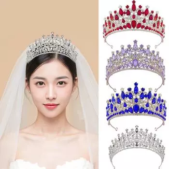 Bridal Crown High Grade Sensation Super Shining Forest Fairy Hairdressing Hoop Wedding Dress Headwear Crown Hairhole 14.7CM