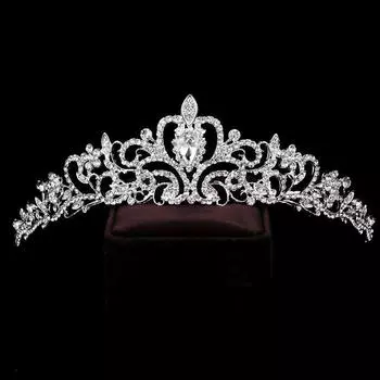 Bridal Crown Tiara Crown Bridal Wedding Accessories Birthday Hair Accessories Rhinestone Crystal Head Crown серебряный