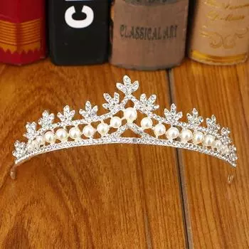 Свадебные украшения корона сплав бриллиантовый глянцевый жемчужный венец тиара корона феникс свадебное платье аксессуары ювелирные изделия
