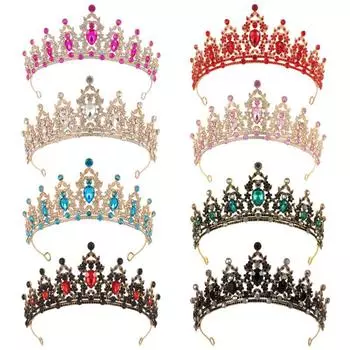 Свадебная тиара барочная корона со стразами детская принцесса корона свадебные аксессуары для волос аксессуары для платья