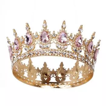Bridal tiara baroque crown tiara Internet celebrity birthday bridal crown retro hair crown full of diamonds