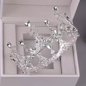 Свадебная тиара циркон круглая полный круг большая корона принцессы на день рождения корона свадебное платье аксессуары для волос женщины