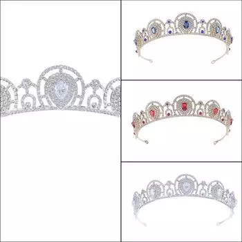 Свадебный цирконовый ободок-корона Свадебные аксессуары для волос Аксессуары для свадебного платья