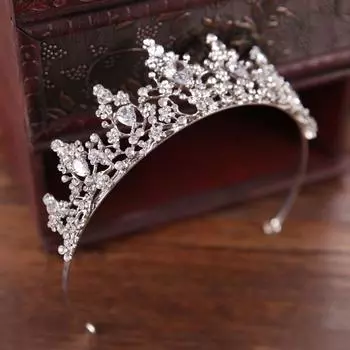 Bridesmaid Women Bridal Handmade Jewelry Wedding Hair Crown Diadem Headband Tiara Hair Accessories серебряный