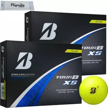 Bridgestone 2024 TOUR B XS Tour BXS Желтый 2 дюжины набор из 24 шариков набор листов для чистки Оригинал жёлтый