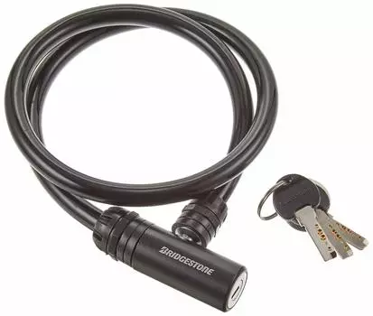 BRIDGESTONE Allock Bicycle Key Wire Lock Black Security Diameter 12 x 80cm Anti-Theft WL-AD.B