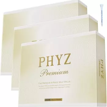 Bridgestone Golf Ball PHYZ Premium PREMIUM Bridgestone 3 Dozen 36 Pieces Gold Pearl White White Original Wood Tee