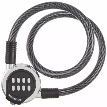 BRIDGESTONE Push-Pon Lock Bicycle Key Wire Lock Button Type Black Anti-Theft Security Diameter 10 x 600mm WL-PPL