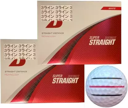Bridgestone Super Straight SUPER STRAIGHT модель 2025 с линиями 2 [Hapiraki_Golf Line] (белая дюжина_3 строки) белый