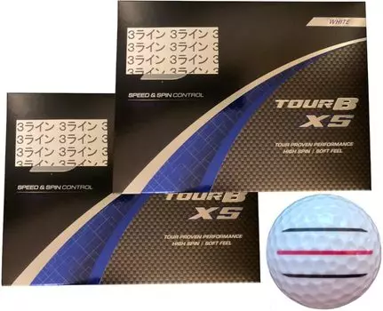 Bridgestone TOUR BX XS 2024 модель с 3 линиями 2 [Hapiraki_Golf Line] (XS_Белая дюжина_3 строки) белый