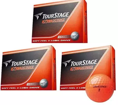 Bridgestone Tour Stage Extra Distance Golf 3 Dozen Tea Set Balls, (36 Balls) + (Orange)