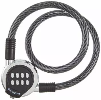 BRIDGESTONE Замок велосипедный ключ проводной замок кнопка типа черный диаметр безопасности 10 x 600 мм Push-Pon противоугонный WL-PPL