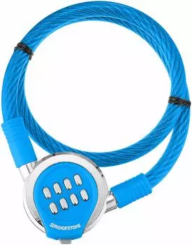 BRIDGESTONE Замок велосипедный ключ проводной замок кнопка типа синий безопасность диаметр 10 x 600 мм Push-Pon противоугонный WL-PPL
