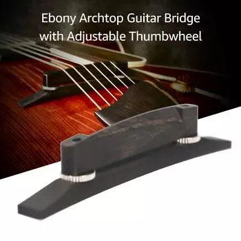 Бридж для джазовой гитары Плавающий мост Archtop с регулируемым колесиком для гитар Archtop чёрный