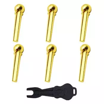 Бридж для гитары Гитара Акустическая гитара Колки для гитары Части гитары Колки, Струны, Металл, Акустический, Латунь, Струны, Латунь, Съемник, Замена, Аксессуары, Музыка, золотой